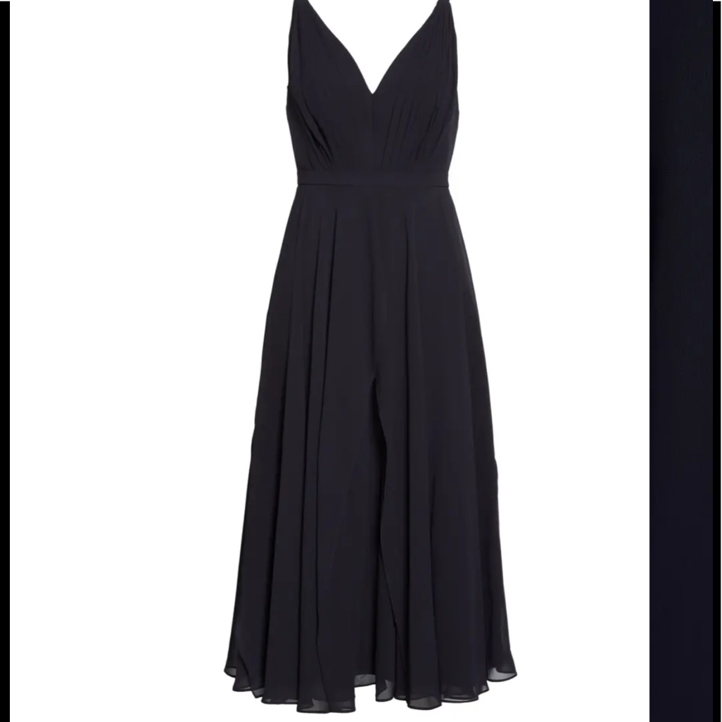 Ted Baker Black Celeste Georgette Midi Dress.